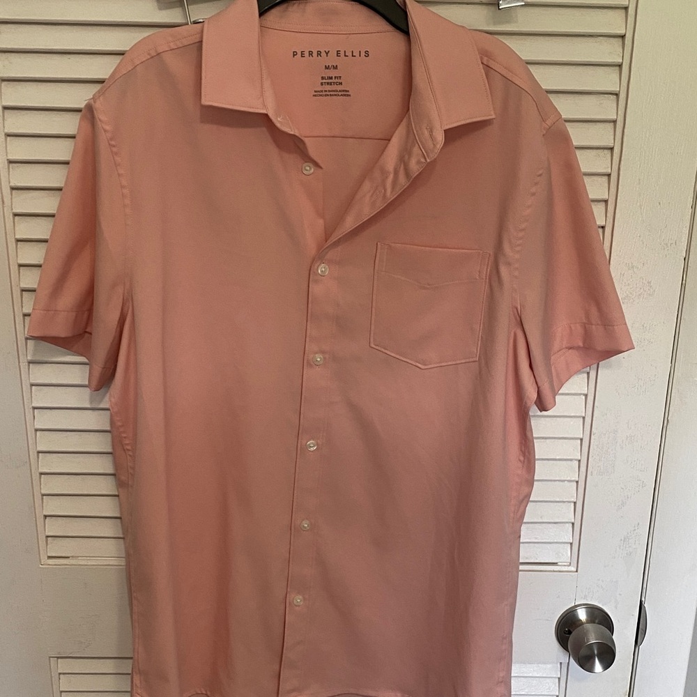 Perry Ellis Men's Light Pink Button Down Shirt